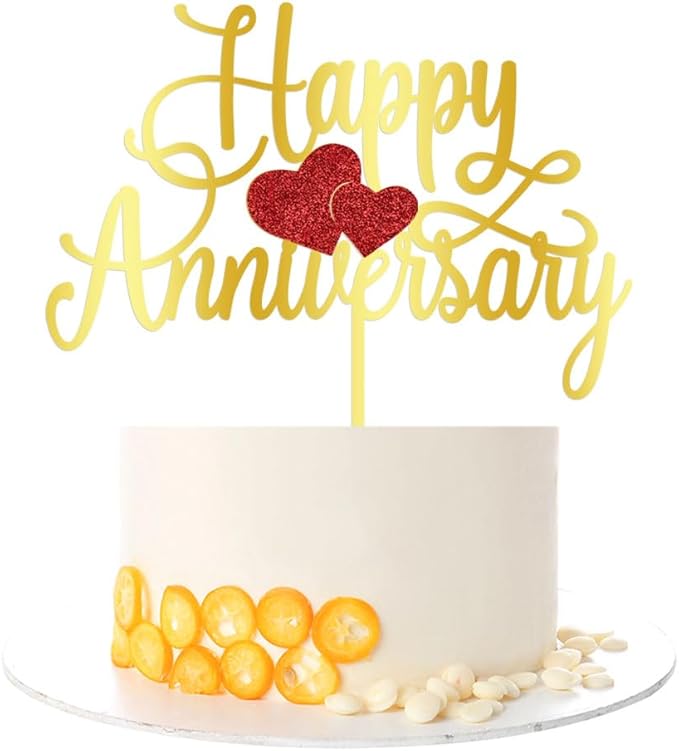 Kaoenla Happy Anniversary Cake Topper - Company Anniversary,Wedding Wedding Anniversary,Birthday Party Selected Decoration Supplies