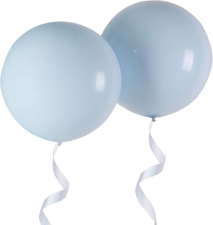 36 Inch Giant Round Balloons Macaron Blue 6 Packs Latex Balloons for Photo Shoot Wedding Baby Shower Birthday Party Decorations