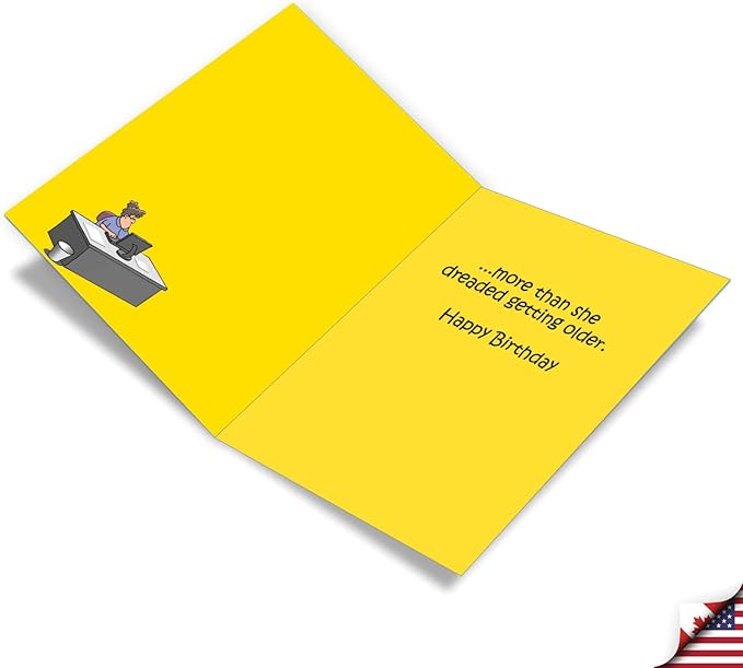 NobleWorks -1 Funny Birthday Card Inappropriate (8.5 x 11 Inch) - Humor Cartoon Bday Notecard with Envelope - Man-Kini J8286