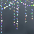 GCQQ 52Ft Iridescent Party Decorations Holographic Circle Garlands Sparkly Iridescent Hanging Streamers Garland for Mermaid Disco Bachelorette Birthday Party Decorations