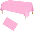 Hxezoc Pink Disposable Plastic Tablecloth, 54 x 108 Inches Waterproof Table Cover for Wedding Birthday Party Baby Shower Decorations Outdoor Indoor Party Supplies