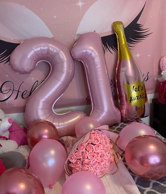 Pearlescent Pink Number 1 Balloon 40 inch, Number 1 Birthday Balloon for Boy Girl, Pearl Pink One Balloon for 1st 10 11 12 16 18 Birthday Party, Anniversary Celebration Number Balloons Decorations