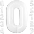 Number 0 Balloons 40 Inch White Number Balloons for 10 20 30 40 50 60 70 80 90 100 Numbers Balloon Birthday Decorations Wedding Event Baby Shower