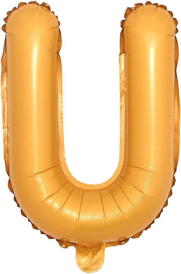 16" inch Single Orange Alphabet Letter Number Balloons Aluminum Hanging Foil Film Balloon Wedding Birthday Party Decoration Banner Air Mylar Balloons (16 Inch Orange U)