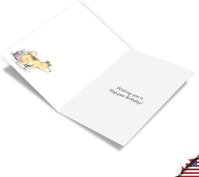 NobleWorks Humorous Birthday Greeting Card with 5 x 7 Inch Envelope (1 Card) Bday Dog Candles C10093BDG