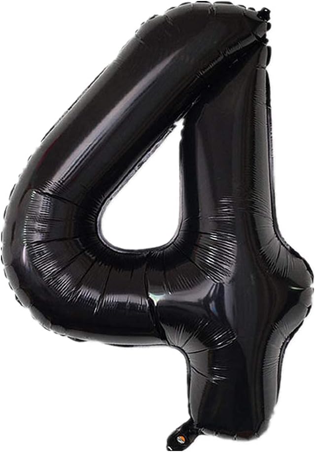 40 Inch Large Foil Helium Number Balloon Birthday Wedding Party 0-9 (Black, 4)