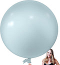 KALOR 36 Inch Giant Retro Misty Blue Balloons, 6 Pack Large Round Retro Misty Blue Latex Balloons for Anniversary, Birthday, Christmas, Wedding, Baby Shower Party Decorations