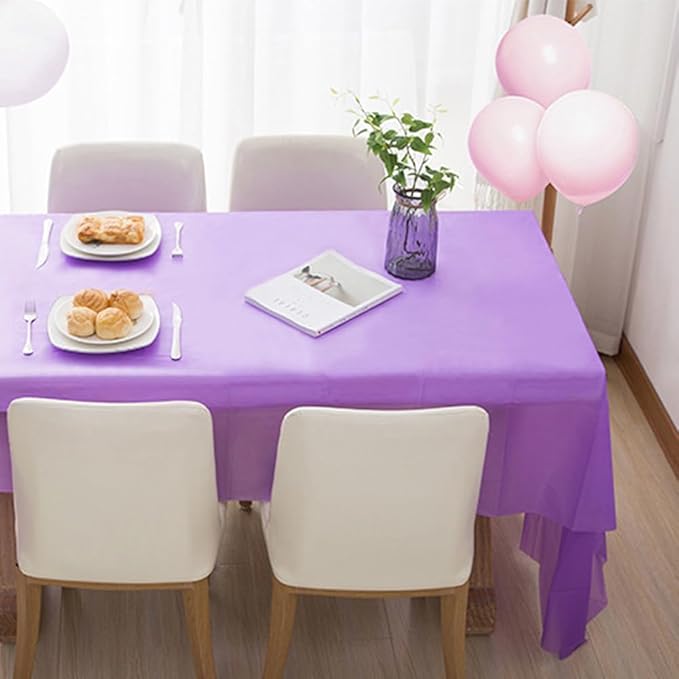 2 Pack Christmas Plastic Tablecloths Disposable Xmas Table Covers Table Cloths BBQ Picnic Birthday Christmas Parties Covers Waterproof Oil-proof Table Cloth Thin Dark Purple Table Cloths 54 x 108 In
