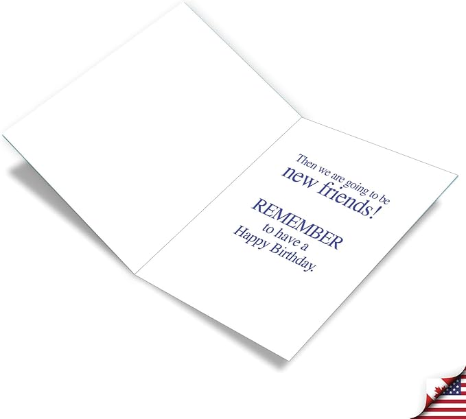 NobleWorks - 1 Extra Large Funny Birthday Card, Old Friends New Featuring Vintage Photo Cover, B-day Gift w/Greetings and Wishes for Him or Her with Envelope (Big Version: 8.5 x 11 Inch) J5611
