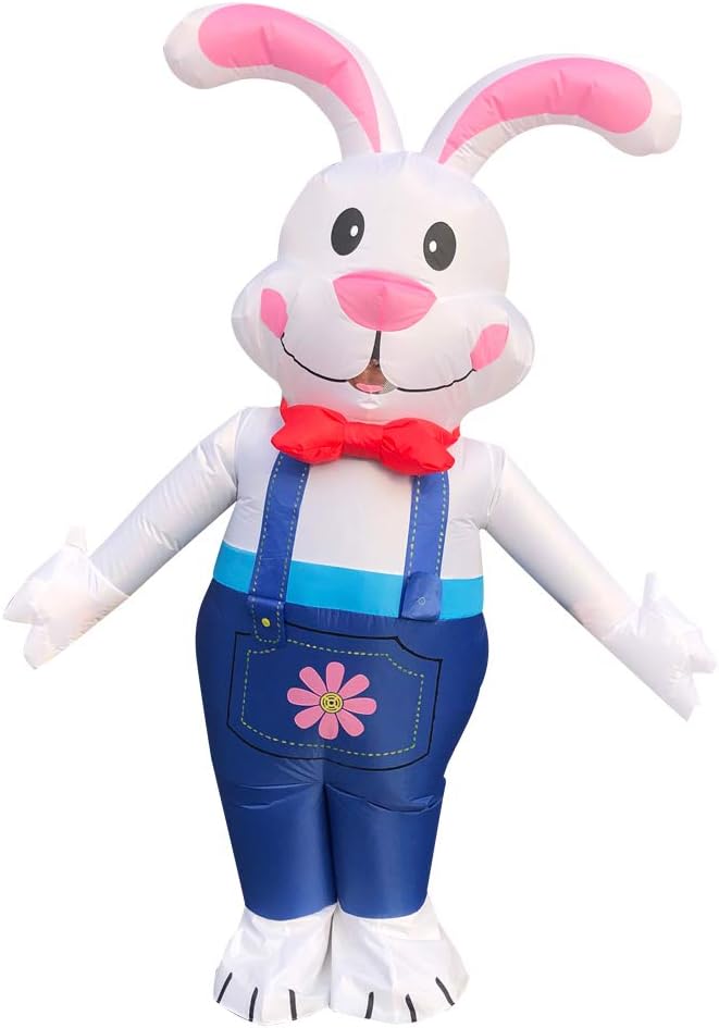 2 Packs Easter Day Inflatable Bunny Costumes for Adults/Easter Party/Birthday (Blue/Pink Bunny)