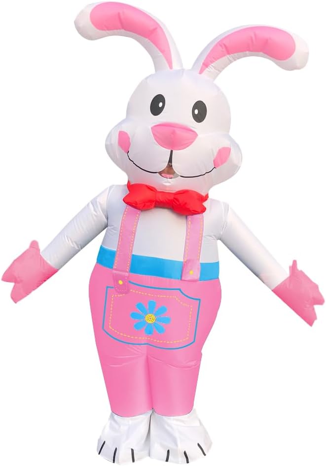 2 Packs Easter Day Inflatable Bunny Costumes for Adults/Easter Party/Birthday (Blue/Pink Bunny)