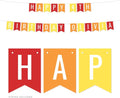 Andaz Press Personalized Hanging Pennant Banner Party Decorations, Rainbow Red Orange Yellow, Happy 4th Birthday Olivia, 1-Pack, Approx. 5-Feet, Custom Name and Number
