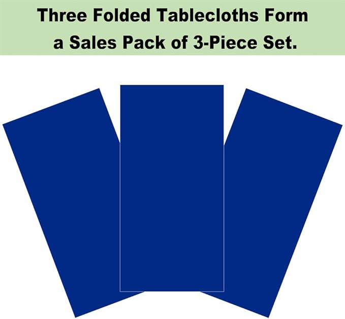 Plastic Royal Blue Tablecloths 3 Pack Disposable Table Covers 54" x 108" Dark Blue Table Cloths PEVA Party Tablecovers for Parties Picnic Birthday Wedding Banquet, Fits 6 to 8 Foot Rectangle Tables