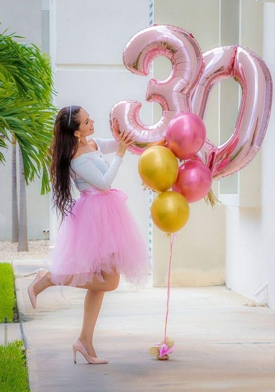 Numbers Balloon 3, 40 Inch Large Pink Balloon for Three Year Old Birthday Decor, 3 13 30 31 Birthday Party Decorations for Wedding Supplies