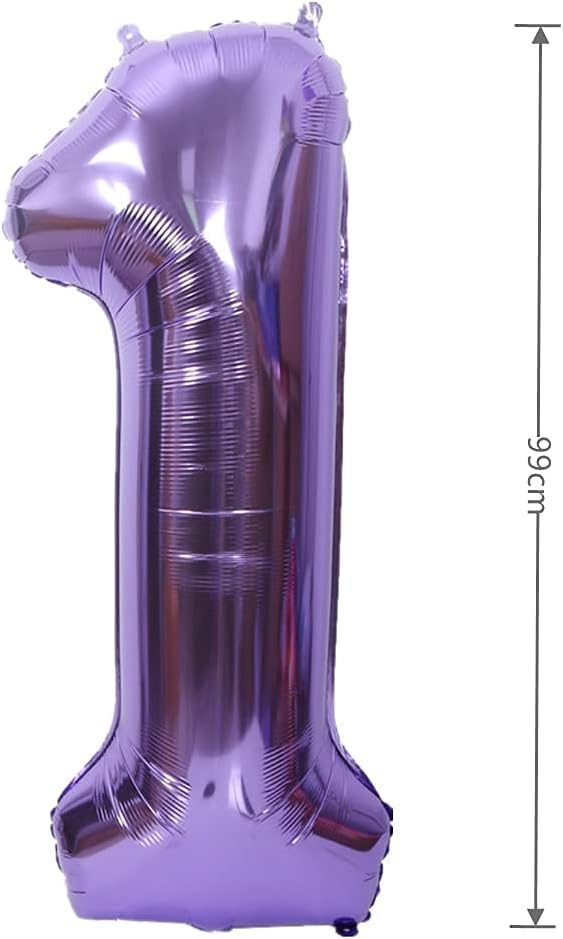 40 Inch Large Foil Helium Number Balloon Birthday Wedding Party 0-9 (Purple, 1)