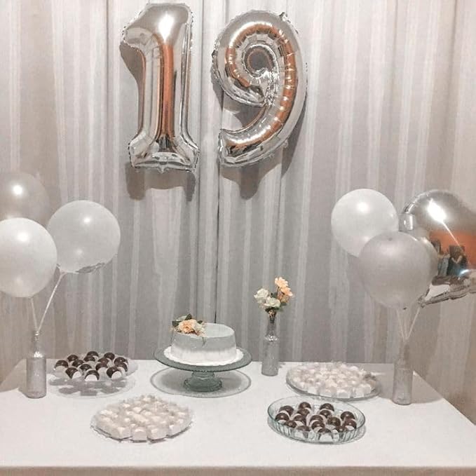 60 Balloon Number, Silver Number 60th Birthday Balloons 40 Inch, 60 Years Old Silver Birthday Decorations for Men Women, 60th Anniversary Decorations