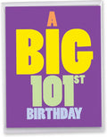 NobleWorks - 100s Milestone Birthday Card with Envelope (Letterhead 8.5 x 11 Inch), Big Year Milestone Celebration - Big 101 J9388MBG
