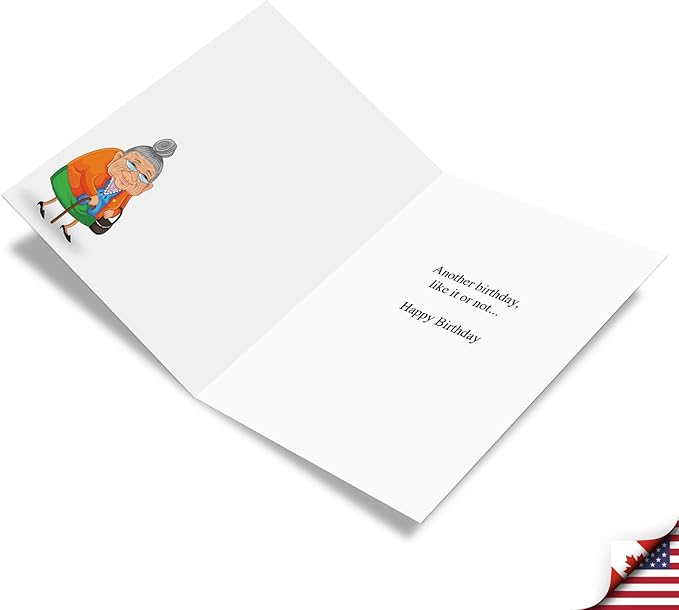 NobleWorks - 1 Humorous Birthday XL Greeting Card w/Envelope 8.5 x 11 Inch - Funny Sympathy Old Lady With A Birthday Prayer Guide for the Senile - Happy Bday Card - Senility Prayer J9046BDG