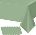 10Pack Sage Green Plastic Tablecloths for Rectangle Tables, Light Green Disposable Tablecloth, Waterproof Sage Green Table Cover for Birthday Bridal Wedding Baby Shower Party Decorations, 54 X 108Inch