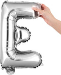 Restaurantware-Balloonify 16 Inch Letter Balloon, 1 Alphabet Party Balloon - Letter E, Self-Sealing, Silver Foil Mylar Finish, Hanging Loop, Decoration For Birthday, Wedding, Or Graduation