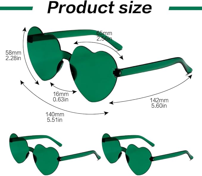Heart Sunglasses 2 Pairs Heart Shaped Sunglasses Womens Heart Glasses Rave Sunglasses for Women Party Favors