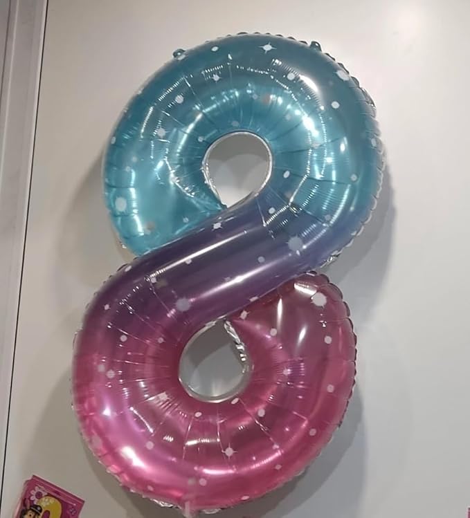 Starry Sky 9 Balloon, Number Balloons 40 Inch, 9th Giant Birthday Decorations for Girls, 19th 29th Party Decorations Supplies, Number 9 Balloon