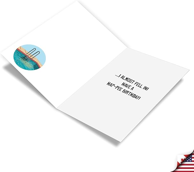 NobleWorks - 1 Funny Birthday Paper Card w/ 5 x 7 Envelope For Men, Women - Bday Deep End C8646BDG