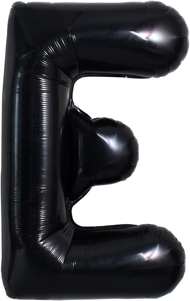 TONIFUL 40 Inch Large Black E Letter Balloon - Jumbo Helium Foil Mylar Big Alphabet for 2026 New Year Eve Graduation Wedding Baby Shower Birthday Party Anniversary Supplies Decorations