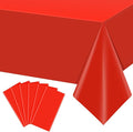 6Pcs Red Rectangle Tablecloths,Disposable Plastic Tablecloth,Waterproof Red Table Cover for Graduation Birthdays Weddings Anniversary Party Decorations,54 x 108 Inch