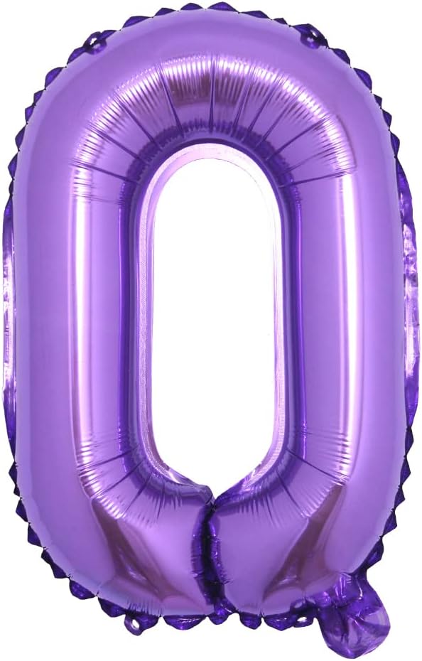 16 inch Purple Alphabet Letter and Number Balloons Set Package, Aluminum Hanging Foil Film Banner Mylar Balloon for Birthday Party Decoration Custom Word (A-Z, 0-9) (16 Inch Purple O)