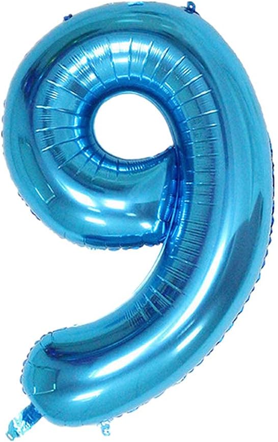 40 Inch Large Foil Helium Number Balloon Birthday Wedding Party 0-9 (Blue, 9)