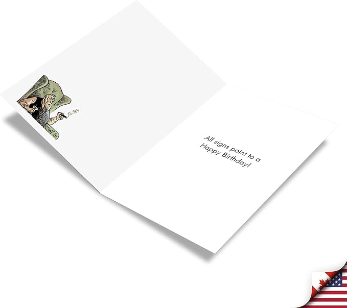 NobleWorks - 1 Funny Cartoon Birthday Greeting Card - Comic Humor, Happy Birthdays Celebration Card - Sign Trophies C9287BDG