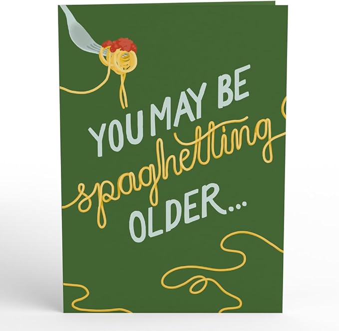 Lovepop Birthday Pop-Up Card for Her and Him - 3D Greeting Cards for Boys, Girls, Men, Women - You May Be Spaghetting Older... - 5" x 7" Card - Blank Notecard & Envelope Included
