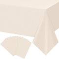 12Pcs Beige Tablecloths for Rectangle Tables,Disposable Plastic Ivory Table Cloth,Waterproof Cream Table Cover for Birthdays Weddings Anniversary Party Decorations,54 x 108 Inch