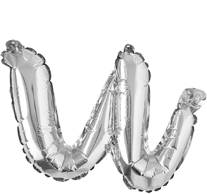 18 inch silver lowercase Happy Birthday Balloon Letter Ballon Wedding Balloon Birthday Party Decorations Kid Adult Name Baloon (18 inch Silver u)