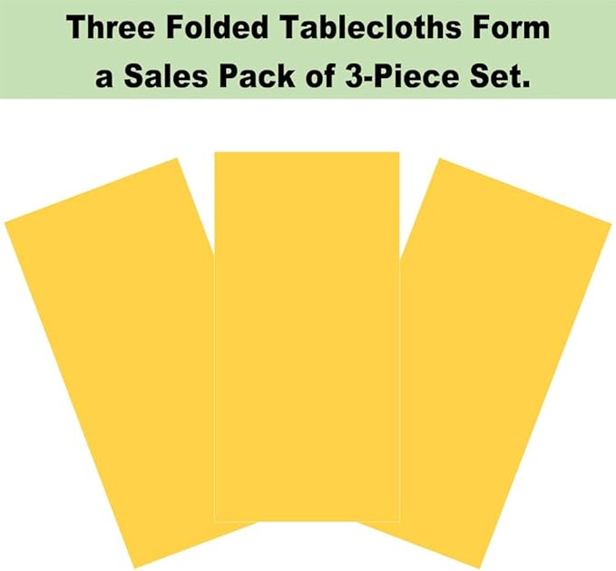 Plastic Yellow Tablecloths 3 Pack Disposable Table Covers 54 in. x 108 in. Table Cloths Bridal Shower Party Tablecovers for Parties Engagements Weddings Festivals, Fits 6 to 8 Foot Rectangle Tables