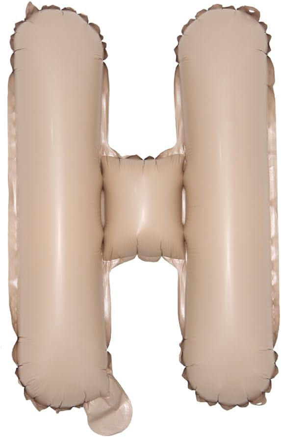 16 inch Caramel Foil Letter Alphabet number Balloon Happy Birthday Party Balloons Wedding Decoration Kids Toys Baby Shower Air Balloon (16 inch Caramel H)