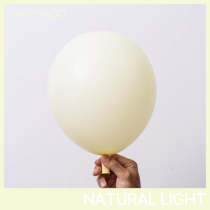 PartyWoo Pastel Yellow Balloons 155pcs Different Sizes of 18 12 10 5 Inch Light Pale Yellow Balloon Arch Kit Garland for Baby Shower Easter Little Cutie Bee Birthday Party Decorations Yellow-Q07