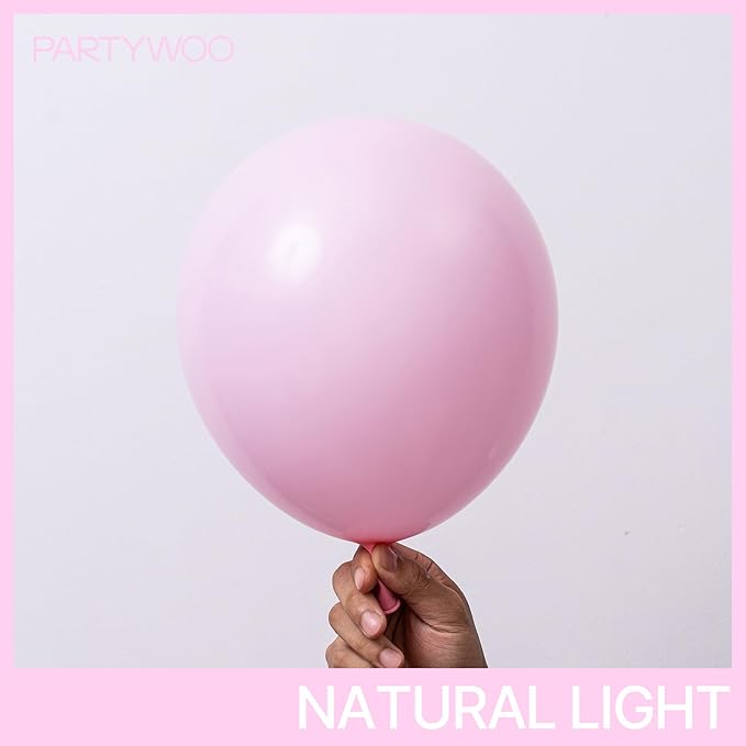 PartyWoo Baby Pink Balloons 152 pcs Different Sizes of 18 12 10 5 Inch Pastel Pale Light Pink Balloons Arch Kit Garland for Baby Shower Gender Reveal Birthday Princess Party Decorations Pink-Q05