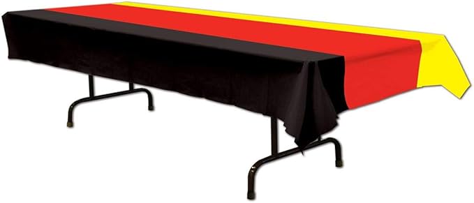 Beistle German Table Covers 2 Piece, 54" x 108", Red/Black/Yellow