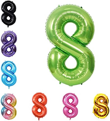 40 Inch Large Foil Helium Number Balloon Birthday Wedding Party 0-9 (Green, 8)