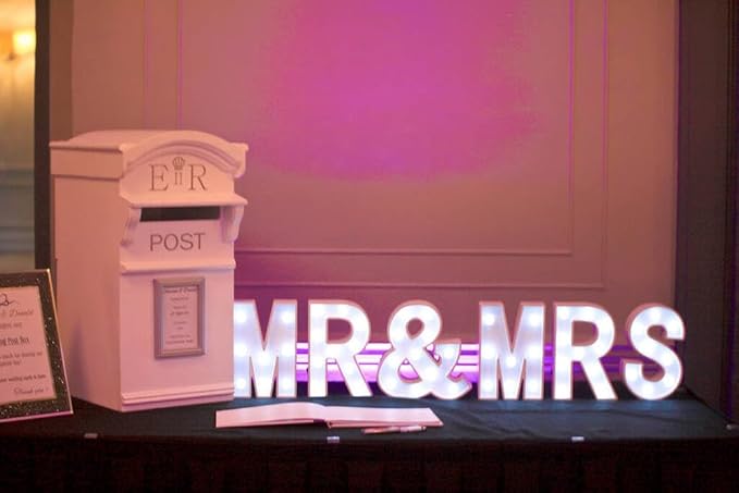 LED Mr & Mrs Light Sign for Wedding Table - Perfect for Photo Props, Anniversary, Valentine's Day Decor