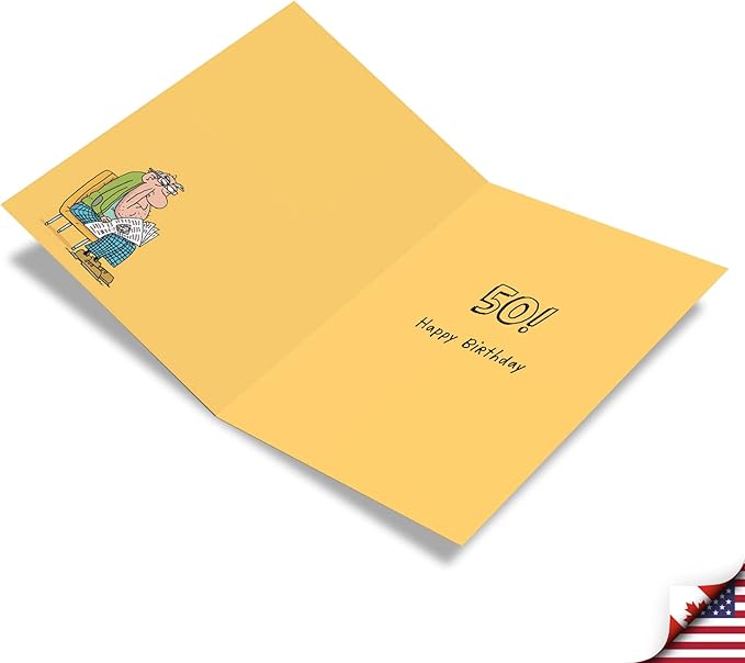 NobleWorks 50th Milestone Birthday Greeting Card with 5 x 7 Inch Envelope (1 Card) Early to Bed 50 Birthday 5089