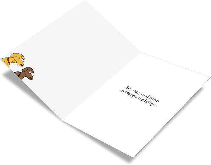 NobleWorks - 1 Funny Animal Card for Birthdays - Pet Cat and Dog Humor, Birthday Notecard with Envelope - The Animal Cafe C6384BDG