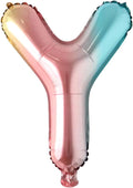 16 inch gradient rainbow Letter number balloons unicorn party foil balloon baby shower 1 birthday party decorations kids numbers Air ball (16 Inch Rainbow Y)