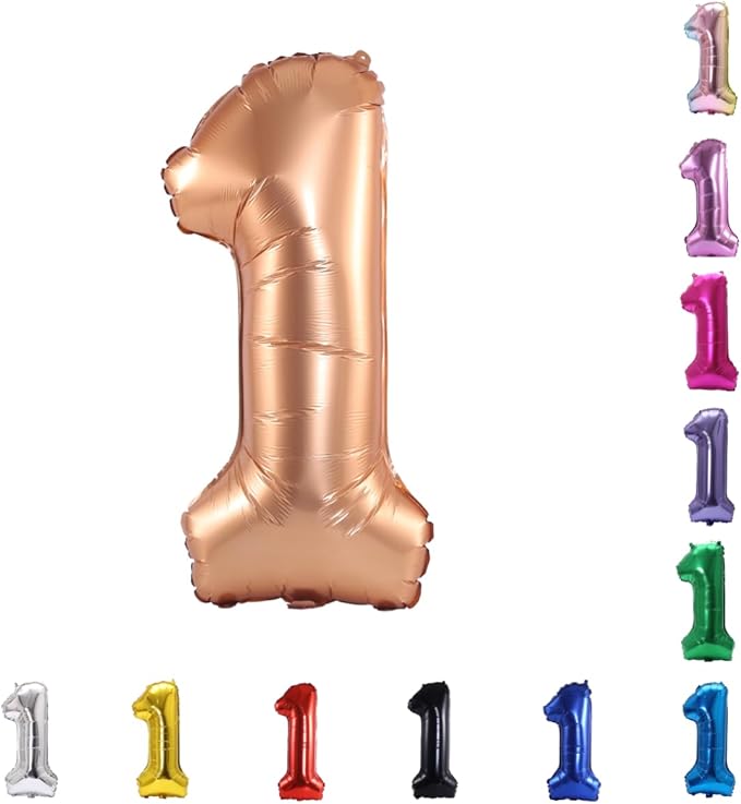 YPSelected 32 Inch Large Foil Helium Number Balloon Birthday Wedding Party 0-9 (Orange, 1)