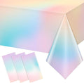 Hallswl 3Pcs Pastel Tablecloths,Plastic Rainbow Tablecloth Disposable Rectangle Pastel Table Covers for Baby Shower, Wedding, Birthday Party, Girl and Princess Party Decorations, 54 x 108 Inch