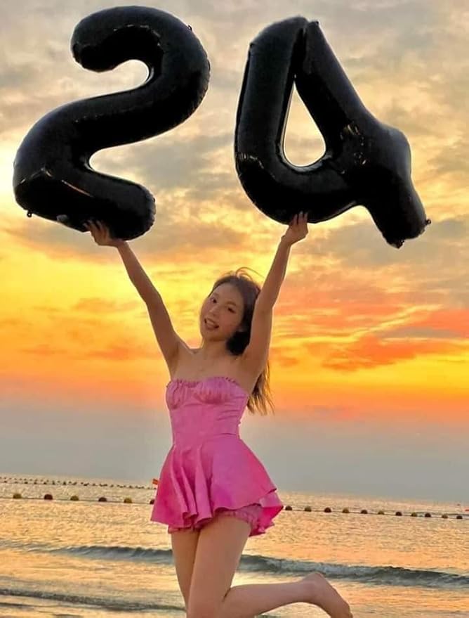 40 Inch Black Number Balloon 0-9(Zero-Nine), Big Size Happy Birthday Balloon, Foil Helium Big Number Balloon for Birthday Celebration Decorations Graduations Anniversary Photo Shoot