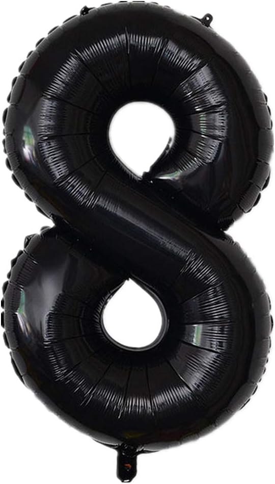 YPSelected 32 Inch Large Foil Helium Number Balloon Birthday Wedding Party 0-9 (Black, 8)