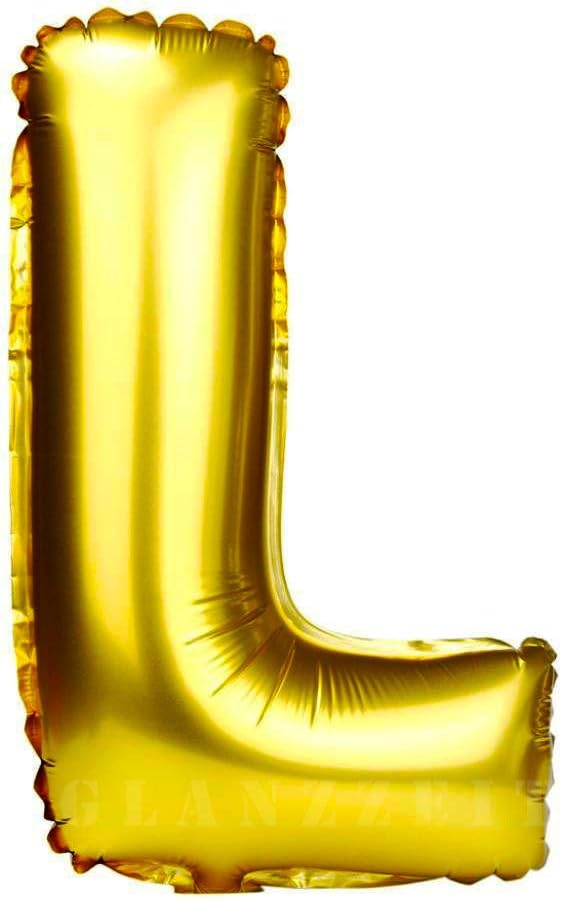 Glanzzeit 16 Inch Gold Balloons Decor Letters A to Z Numbers 0 to 9 for Wedding Prom Birthday Party (Letter L)